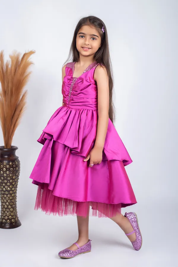 Hot_Pink_Premium_Quality_Dress_For_Kids_Girls