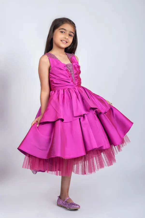 Hot_Pink_Premium_Quality_Dress_For_Kids_Girls