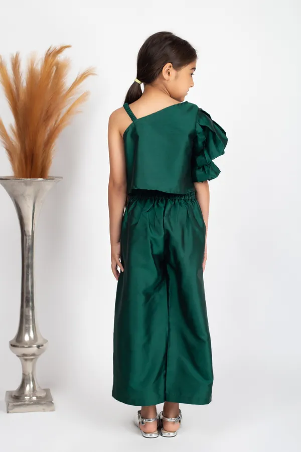 Bottle_Green_Premium_Quality_Culotte_Top_&_Trouser_For_Kids_Girls