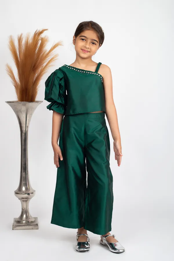 Bottle_Green_Premium_Quality_Culotte_Top_&_Trouser_For_Kids_Girls