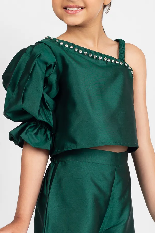 Bottle_Green_Premium_Quality_Culotte_Top_&_Trouser_For_Kids_Girls