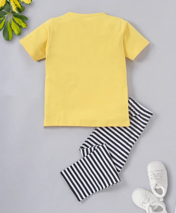 Boys_Premium_Cotton_Half_Sleeves_Printed_Tshirt_&_Pyjama_Set_-_Yellow