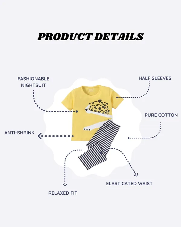 Boys_Premium_Cotton_Half_Sleeves_Printed_Tshirt_&_Pyjama_Set_-_Yellow