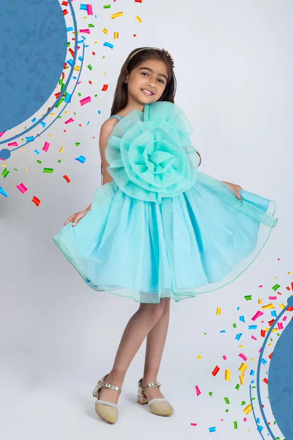 Sea_Green_Premium_Quality_Dress_For_Kids_Girls