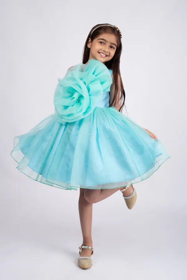 Sea_Green_Premium_Quality_Dress_For_Kids_Girls