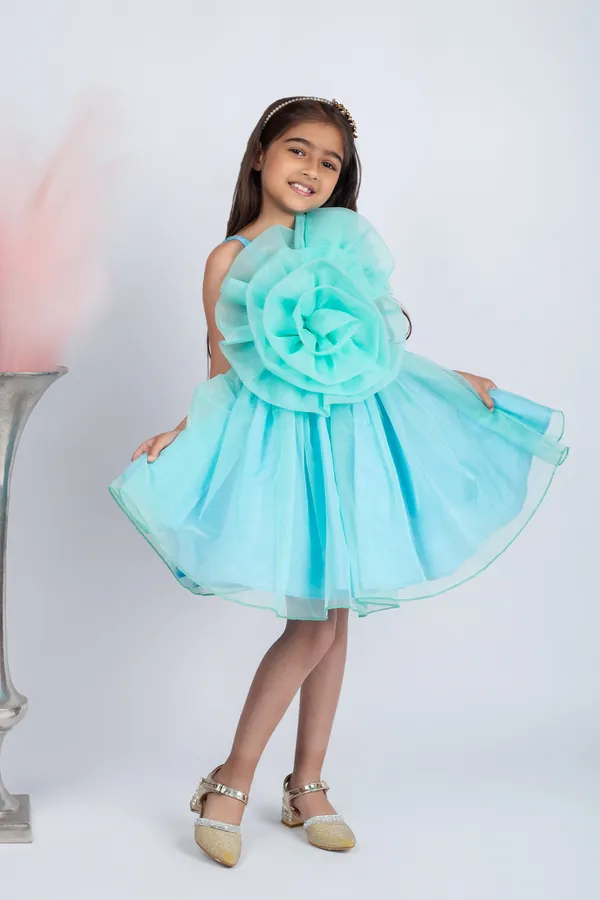 Sea_Green_Premium_Quality_Dress_For_Kids_Girls