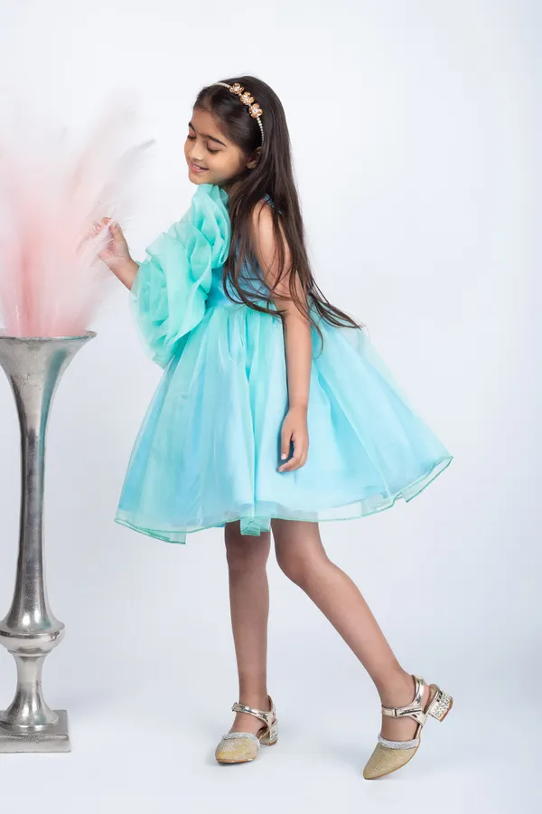 Sea_Green_Premium_Quality_Dress_For_Kids_Girls