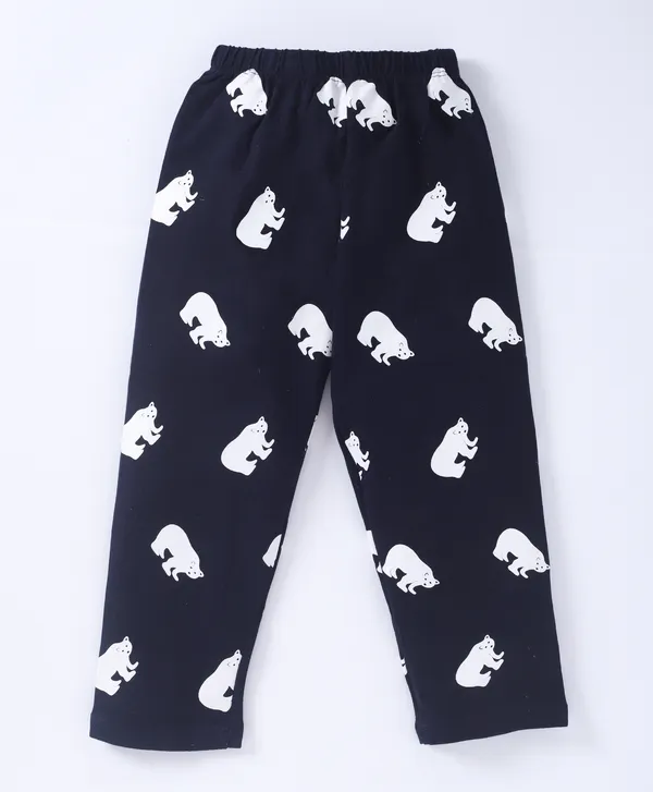 Kids_Premium_Cotton_Full_Sleeves_Bear_Printed_Tshirt_&_Pyjama_Set_-_Navy_Blue