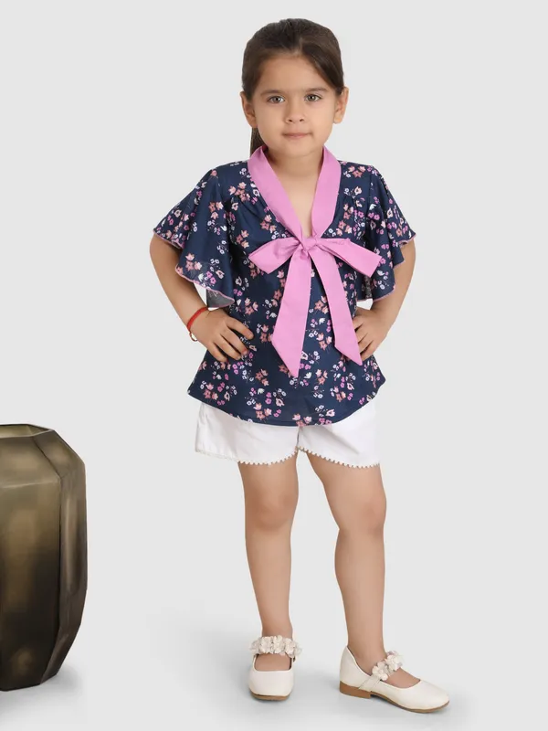 Jelly_Jones_V'neck_collar_band_knot_TOP-Navy_blue