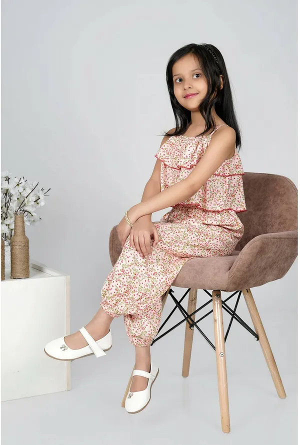 Pink_Printed_Casual_Casual_Top_Capri_For_Girls