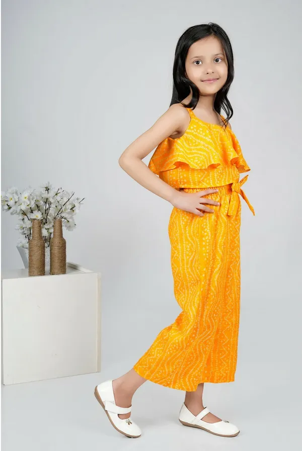 Yellow_Printed_Casual_Casual_Top_Pant_For_Girls