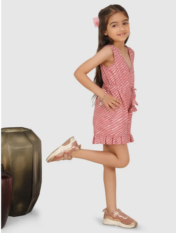 Pink_Premium_Quality_Striped_Jumpsuit_For_Girls