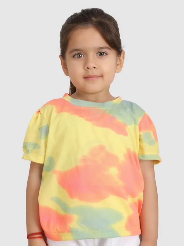 Yellow_Self_Design_Cotton_Blend_Regular_T_Shirt__For_Girls