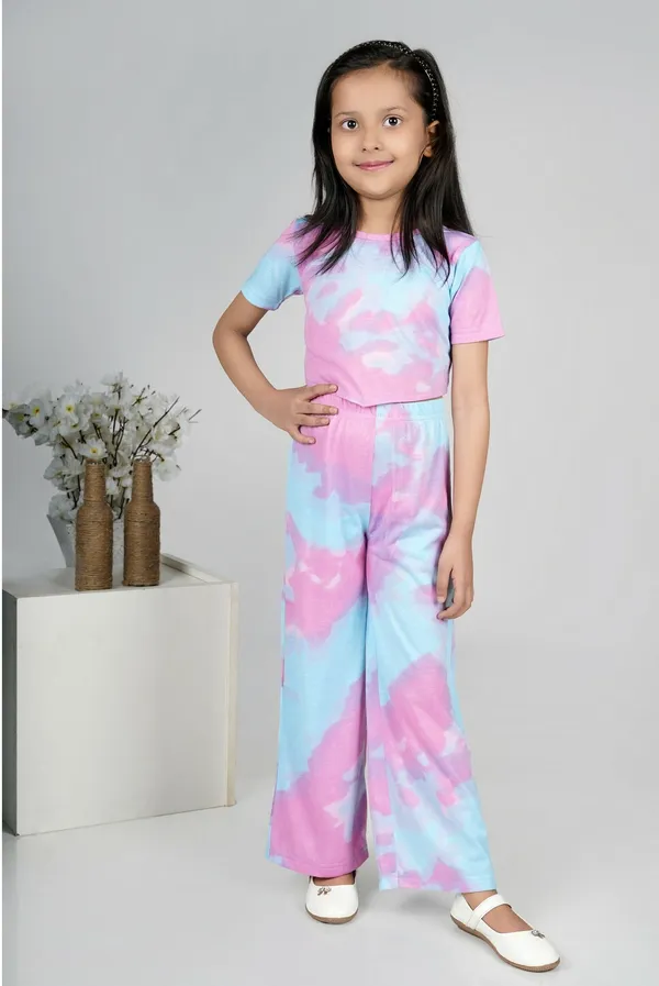 Blue_Printed_Casual_Casual_Top_Pant_For_Girls