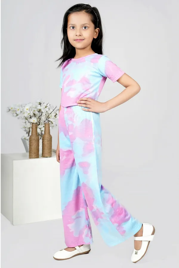 Blue_Printed_Casual_Casual_Top_Pant_For_Girls
