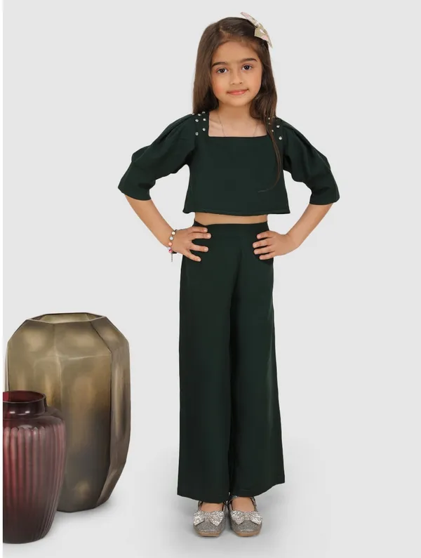 Green_Solid_Casual_Casual_Top_Trouser_For_Girls