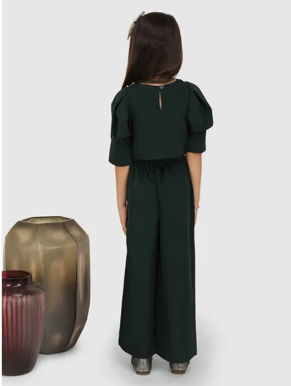 Green_Solid_Casual_Casual_Top_Trouser_For_Girls