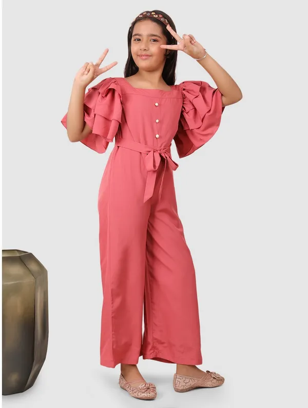Pink_Premium_Quality_Solid_Jumpsuit_For_Girls