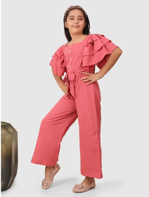 Pink_Premium_Quality_Solid_Jumpsuit_For_Girls