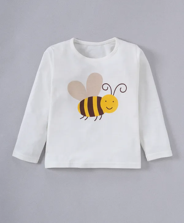 Kids_Premium_Cotton_Full_Sleeves_Bee_Printed_Tshirt_&_Pyjama_Set_-_Multicolor