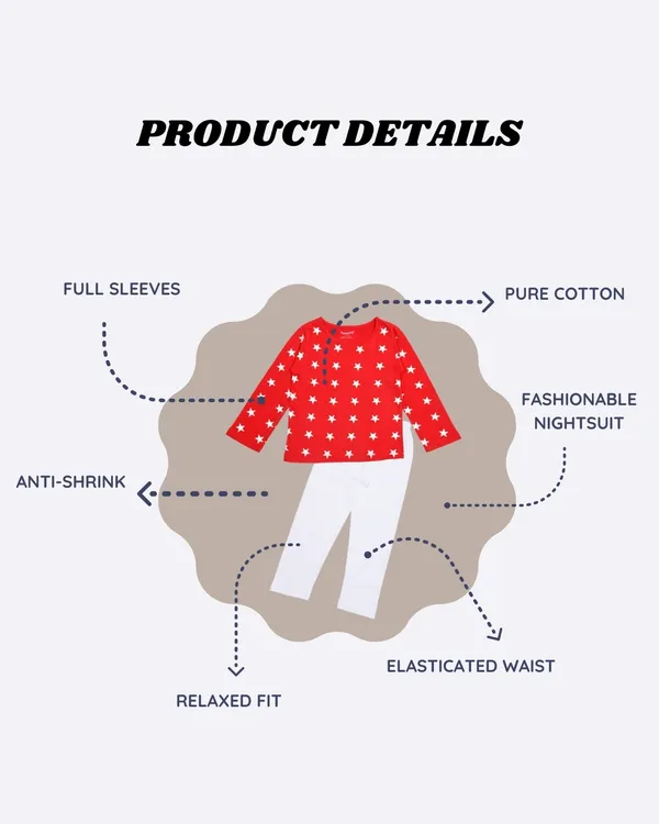 Kids_Premium_Cotton_Full_Sleeves_Star_Printed_Tshirt_&_Pyjama_Set_-_Red_&_White