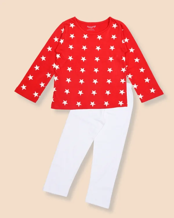 Kids_Premium_Cotton_Full_Sleeves_Star_Printed_Tshirt_&_Pyjama_Set_-_Red_&_White