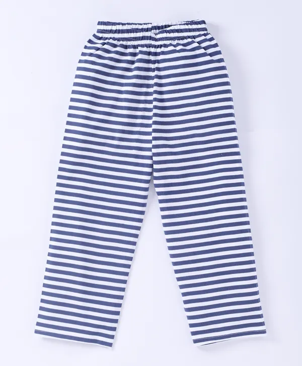 Kids_Premium_Cotton_Full_Sleeves_Typographic_Printed_Tshirt_&_Pyjama_Set_-_Navy_Blue