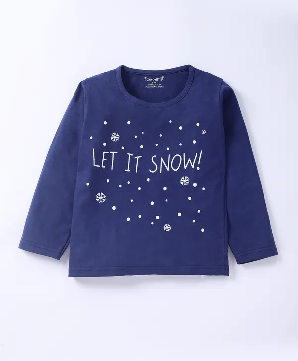 Kids_Premium_Cotton_Full_Sleeves_Typographic_Printed_Tshirt_&_Pyjama_Set_-_Navy_Blue