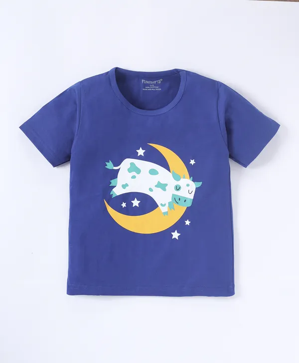 Kids_Premium_Cotton_Half_Sleeves_Printed_Tshirt_&_Pyjama_Set_-_Blue