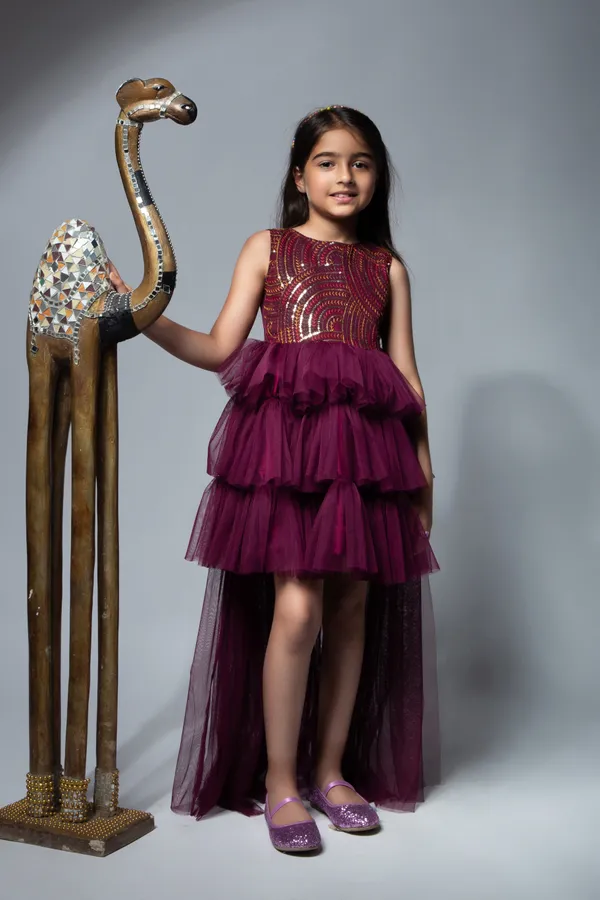 Wine_Premium_Quality_Dress_For_Kids_Girls