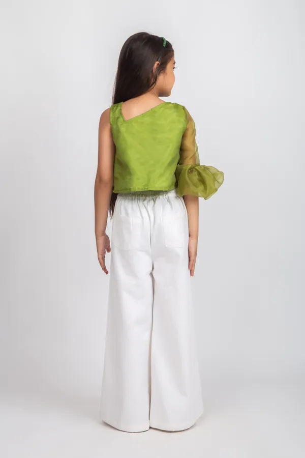 Green_&_White_Premium_Quality_Top_&_Pant_For_Kids_Girls