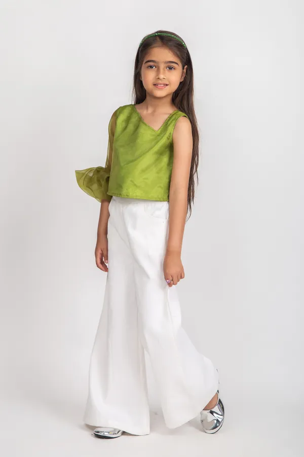 Green_&_White_Premium_Quality_Top_&_Pant_For_Kids_Girls