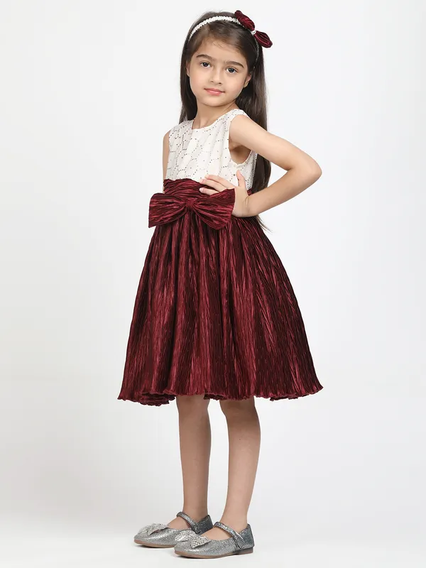 Jelly_Jones__Dress_with_sequance_torso_&_hair_band_-Maroon
