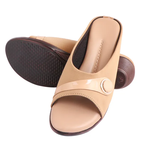 Acknew_Beige_Colour_Flat_Slipper_For_Women_&_Girls__|_Stylish_And_Comfortable_Casual_Sandal_|_Women's_Footwear_|Girls_Footwear