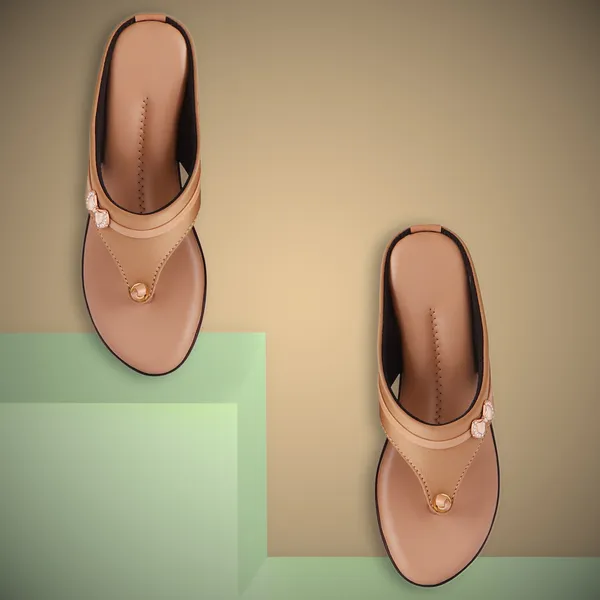 Acknew_Beige_Colour_Flat_Slipper_For_Women_&_Girls__|_Stylish_And_Comfortable_Casual_Sandal_|_Women's_Footwear_|Girls_Footwear