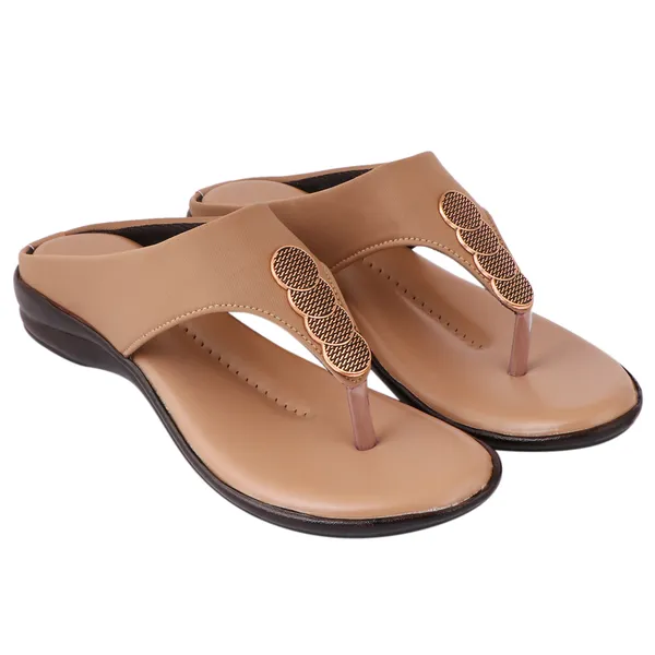 Acknew_Beige_Colour_Flat_Slipper_For_Women_&_Girls__|_Stylish_And_Comfortable_Casual_Sandal_|_Women's_Footwear_|Girls_Footwear