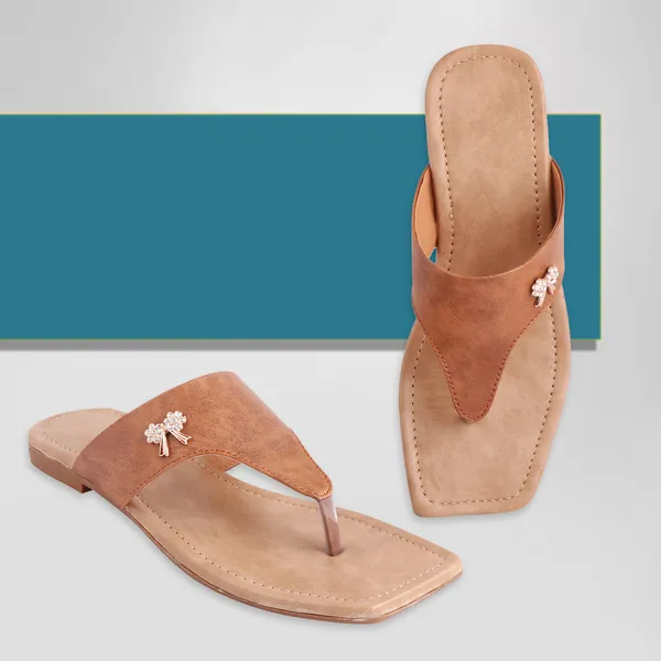 Acknew_Beige_Colour_Stylish,Premium_&_Fantastic_Pattern__Flat_Slipper_For_Women_&_Girls__|_Stylish_And_Comfortable_Casual_Sandal_|_Women's_Footwear_|Girls_Footwear