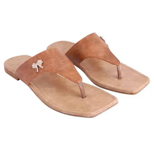 Acknew_Beige_Colour_Stylish,Premium_&_Fantastic_Pattern__Flat_Slipper_For_Women_&_Girls__|_Stylish_And_Comfortable_Casual_Sandal_|_Women's_Footwear_|Girls_Footwear