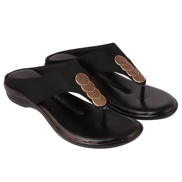 Acknew_Black_Colour_Flat_Slipper_For_Women_&_Girls__|_Stylish_And_Comfortable_Casual_Sandal_|_Women's_Footwear_|Girls_Footwear