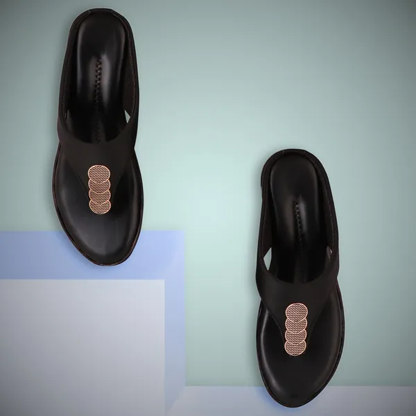 Acknew_Black_Colour_Flat_Slipper_For_Women_&_Girls__|_Stylish_And_Comfortable_Casual_Sandal_|_Women's_Footwear_|Girls_Footwear