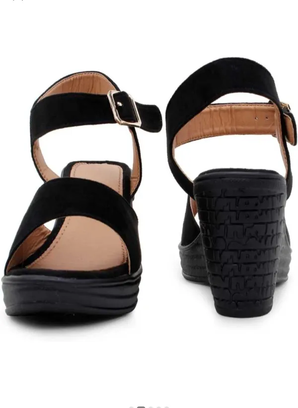 Acknew_Black_Colour_Women's_Fashion_Wedges_Sandal_|Synthetic_Leather,_Comfortable_&_Stylish_Wedges_|_Ideal_for_Casual_&_Formal_Occasions