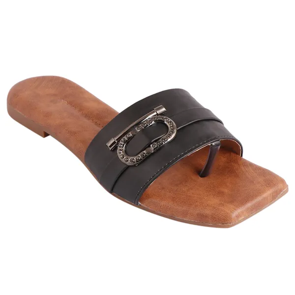 Acknew_Black_&_Brown_Colour_Ankle_Strap_Flat_Sandals_For_Woman_&_Girls_|_Stylish_And_Comfortable_Casual_Sandal_|_Women's_&_Girls_Footwear_|_Flats_For_Women_&_Girls_Daily_Use_|_Soft_Sandals_For_Women