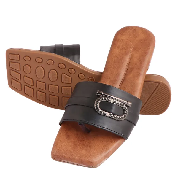 Acknew_Black_&_Brown_Colour_Ankle_Strap_Flat_Sandals_For_Woman_&_Girls_|_Stylish_And_Comfortable_Casual_Sandal_|_Women's_&_Girls_Footwear_|_Flats_For_Women_&_Girls_Daily_Use_|_Soft_Sandals_For_Women