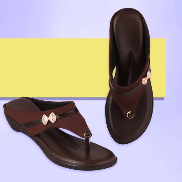 Acknew_Brown_Colour_Flat_Slipper_For_Women_&_Girls__|_Stylish_And_Comfortable_Casual_Sandal_|_Women's_Footwear_|Girls_Footwear
