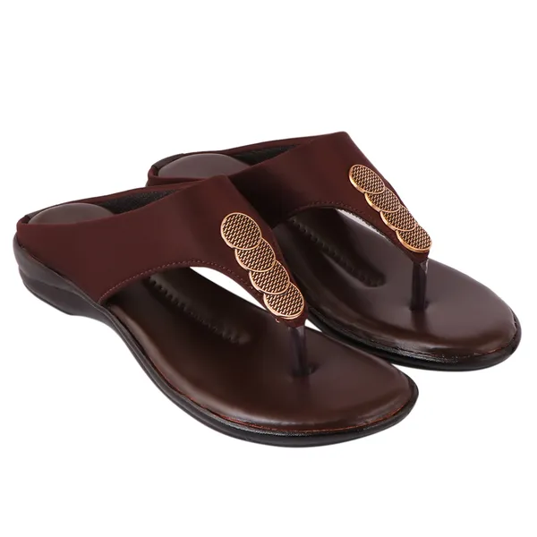 Acknew_Brown_Colour_Flat_Slipper_For_Women_&_Girls__|_Stylish_And_Comfortable_Casual_Sandal_|_Women's_Footwear_|Girls_Footwear