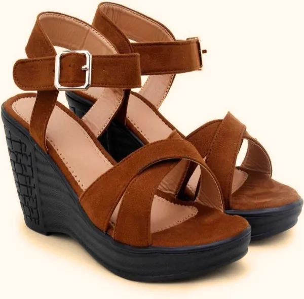 Acknew_Brown_Colour__Women's_Fashion_Wedges_Sandal_|Synthetic_Leather,_Comfortable_&_Stylish_Wedges_|_Ideal_for_Casual_&_Formal_Occasions