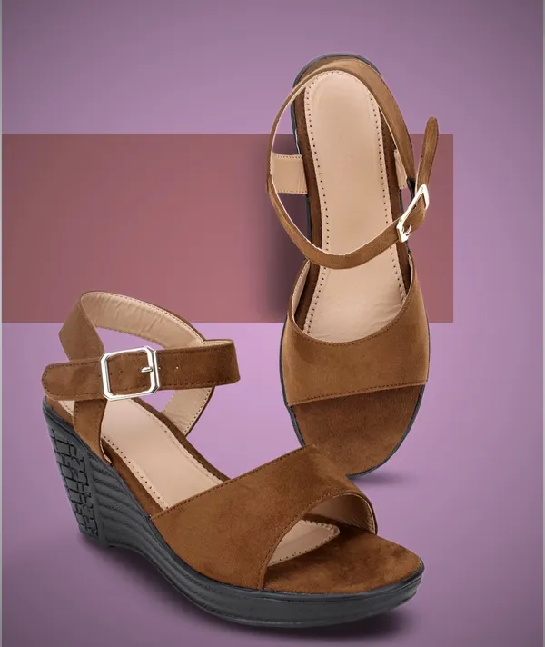 Acknew_Brown_Colour__Women's_Fashion_Wedges_Sandal_|Synthetic_Leather,_Comfortable_&_Stylish_Wedges_|_Ideal_for_Casual_&_Formal_Occasions