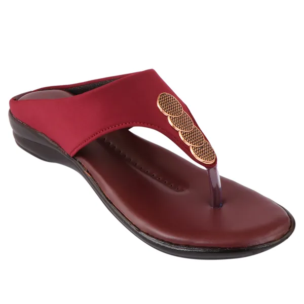 Acknew_Cherry_Colour_Flat_Slipper_For_Women_&_Girls__|_Stylish_And_Comfortable_Casual_Sandal_|_Women's_Footwear_|Girls_Footwear