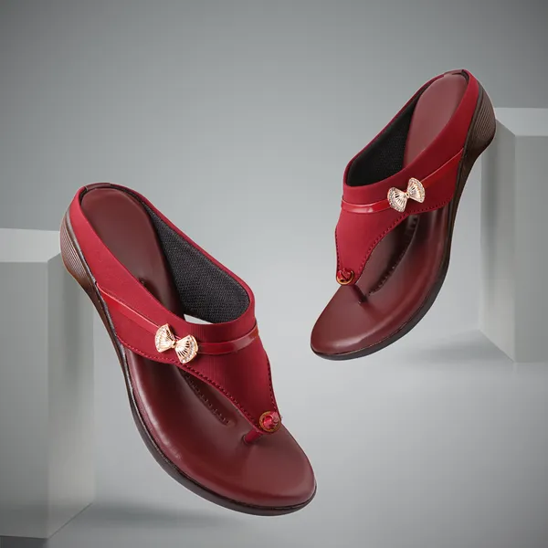 Acknew_Cherry_Colour_Flat_Slipper_For_Women_&_Girls__|_Stylish_And_Comfortable_Casual_Sandal_|_Women's_Footwear_|Girls_Footwear