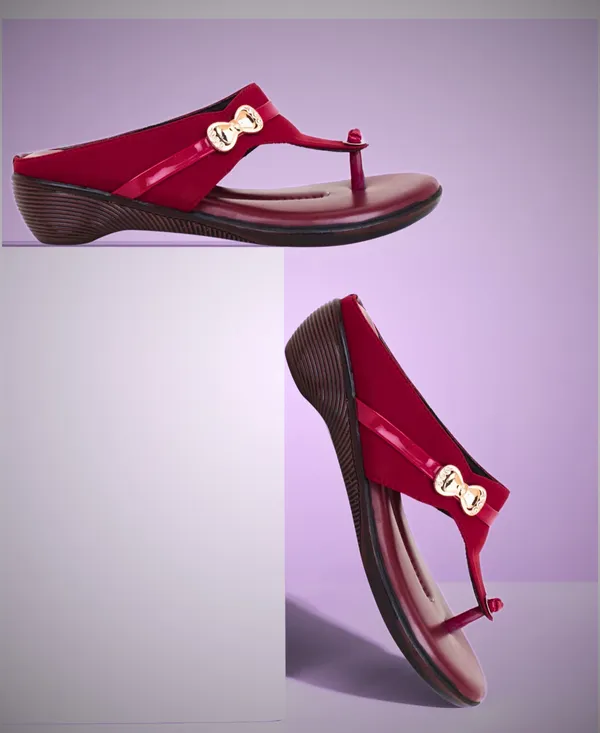 Acknew_Cherry_Colour_Flat_Slipper_For_Women_&_Girls__|_Stylish_And_Comfortable_Casual_Sandal_|_Women's_Footwear_|Girls_Footwear
